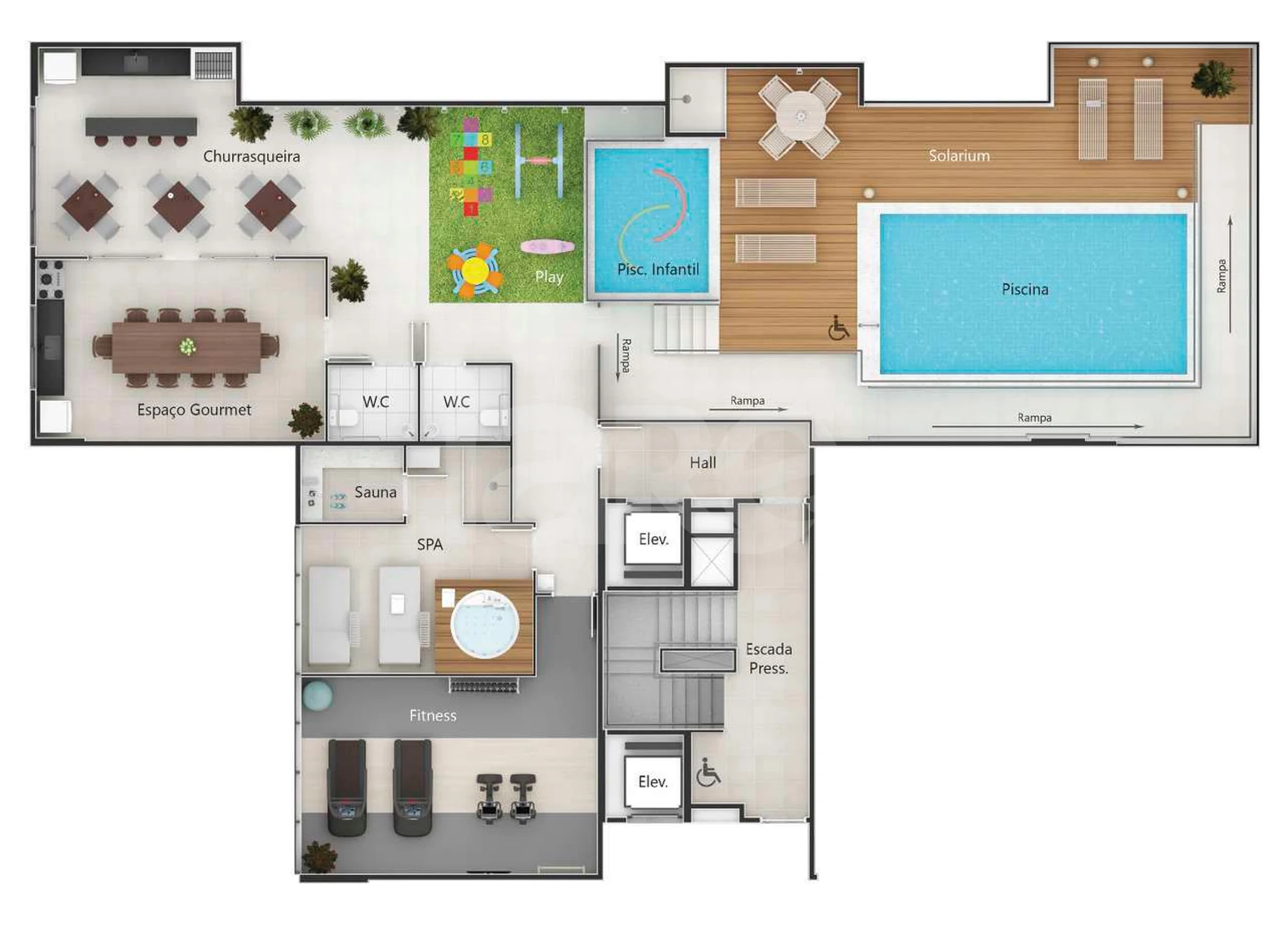 Planta — Pavimento lazer