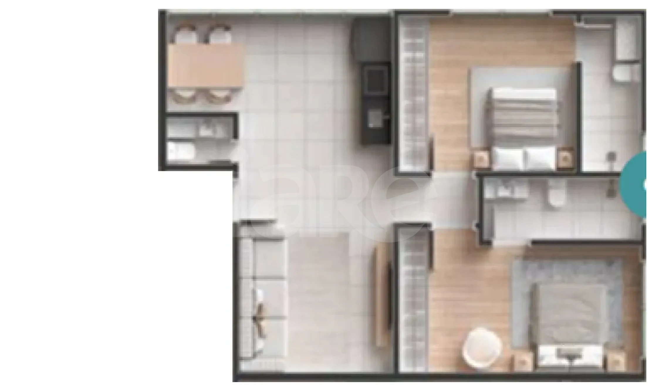 Planta — Apartamento 69,37 m²