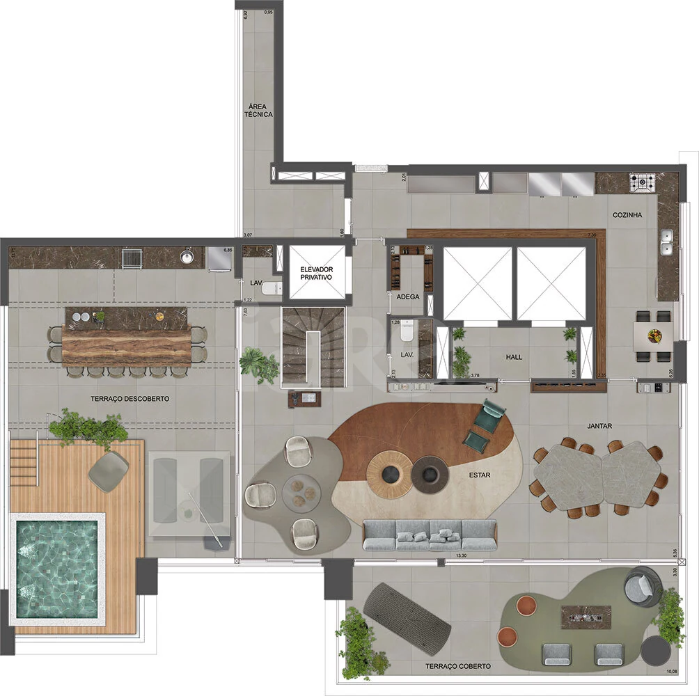 Planta — Cobertura Duplex 571,75 m²