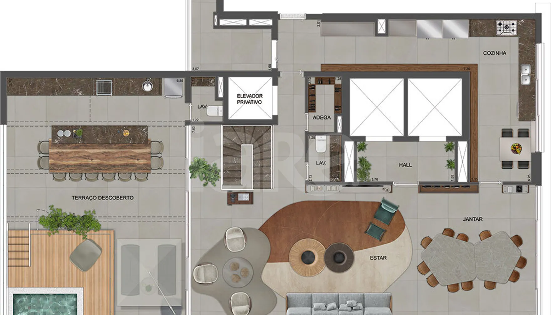 Planta — Cobertura Duplex 571,75 m²