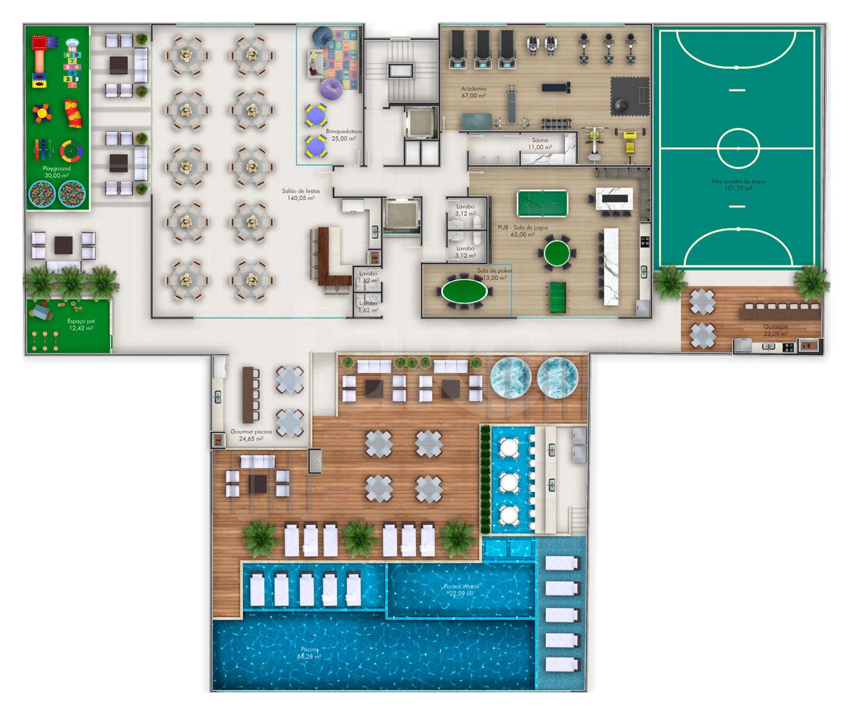 Planta — Pavimento lazer