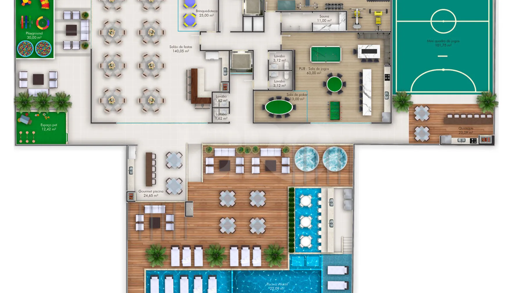 Planta — Pavimento lazer