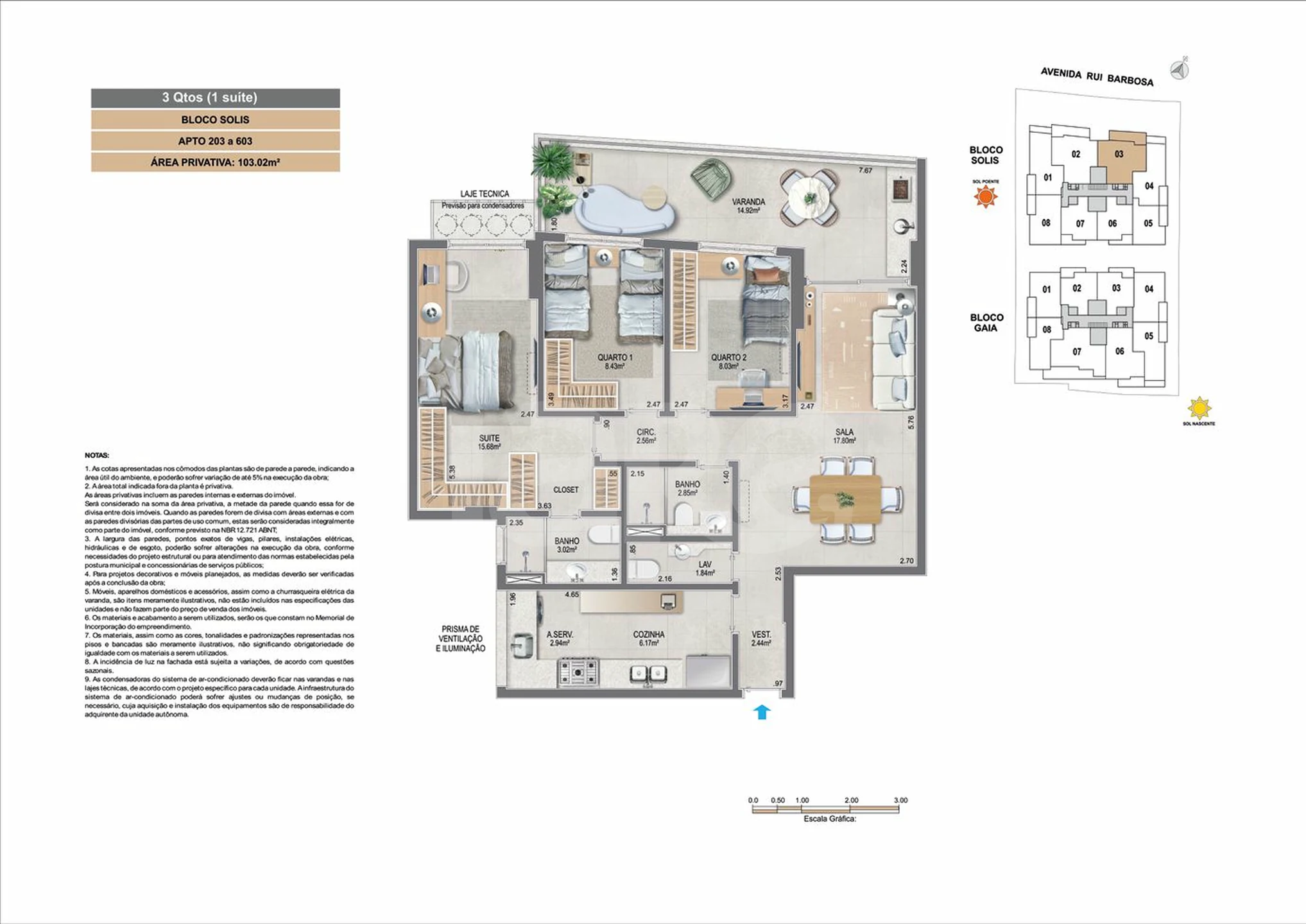 Planta — Apartamento 103,02 m²