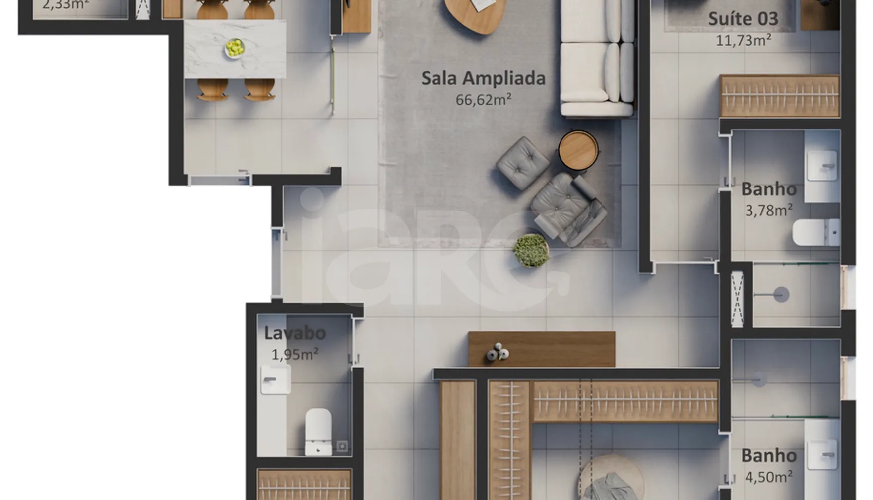 Planta — Apartamento 222,6 m²
