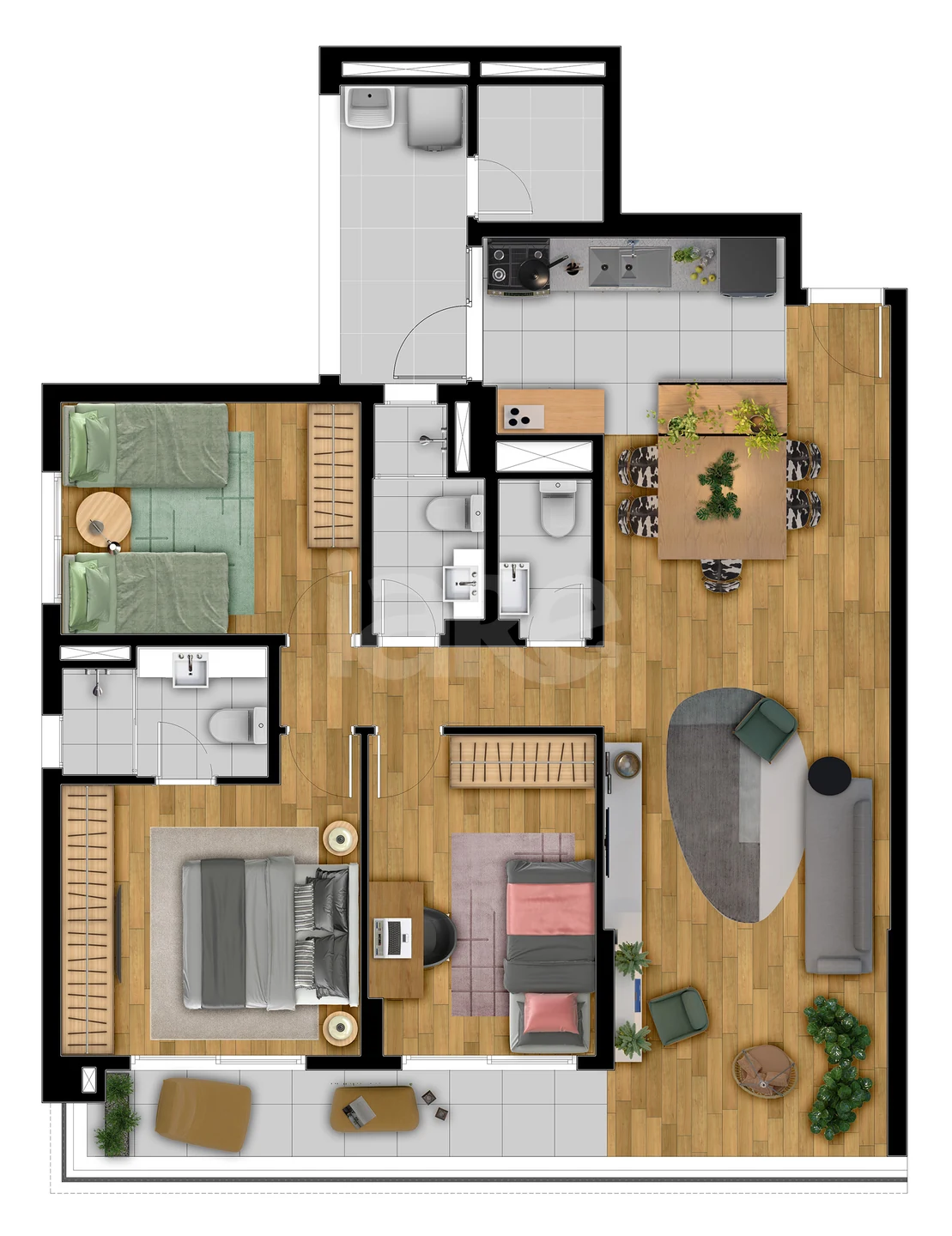 Planta — Apartamento 130 m²