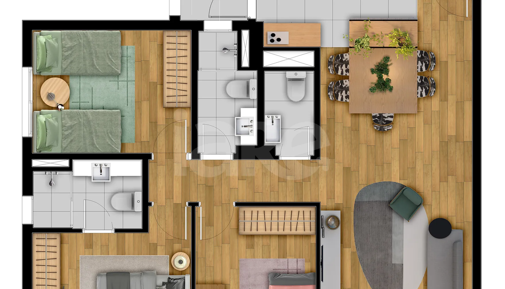 Planta — Apartamento 130 m²