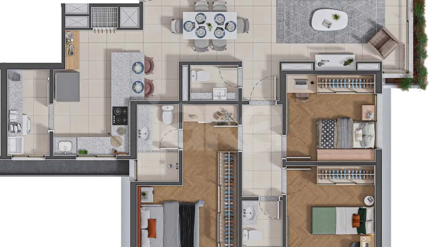 Planta — Apartamento 106,29 m²