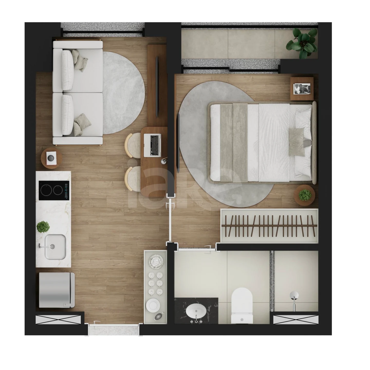 Planta — Apartamento 26,96 m²