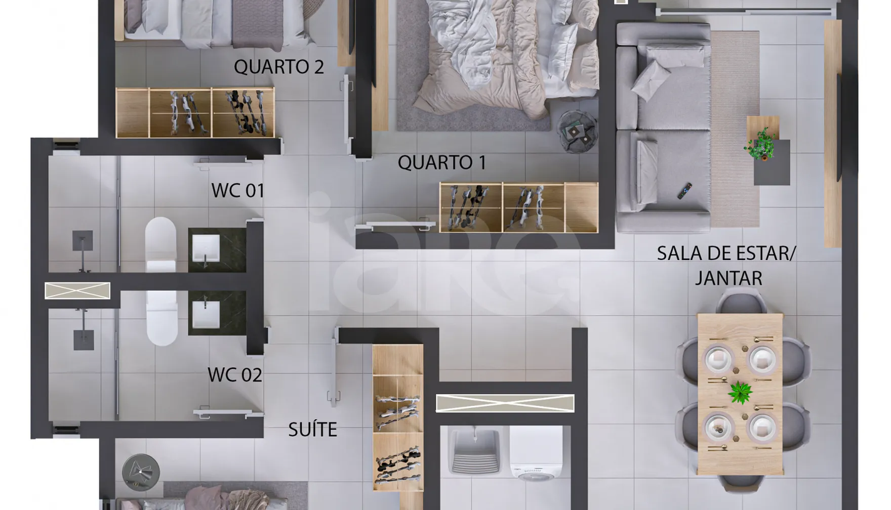 Planta — Apartamento 80,99 m²