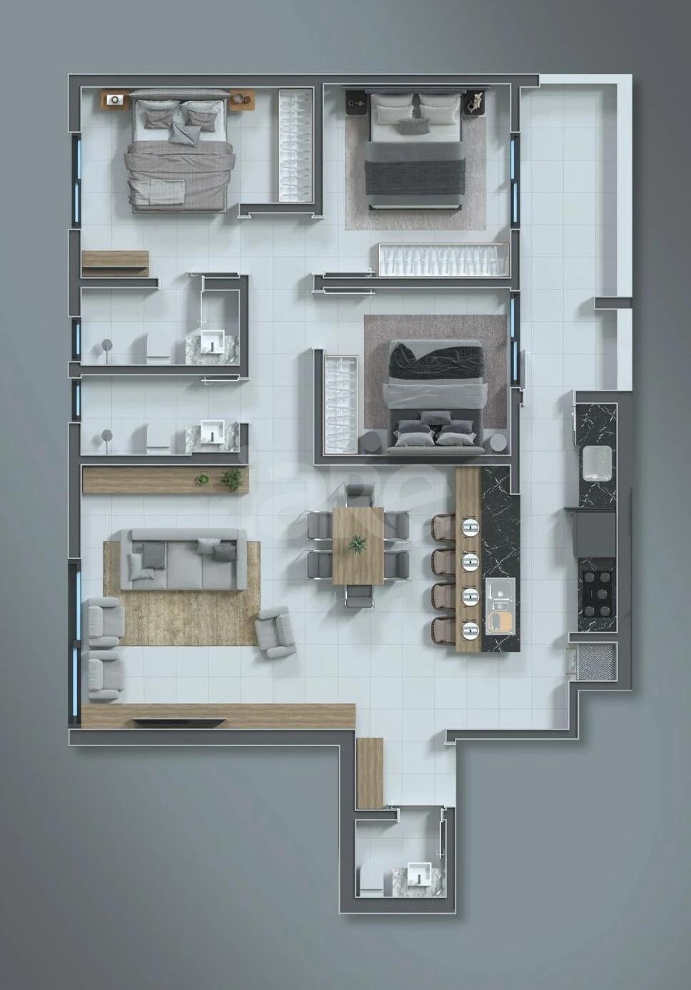 Planta — Apartamento 98,05 m²