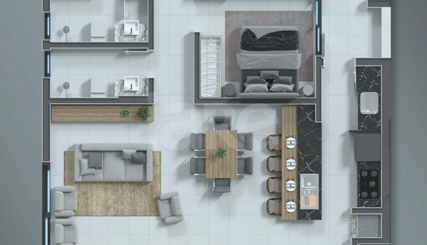 Planta — Apartamento 98,05 m²