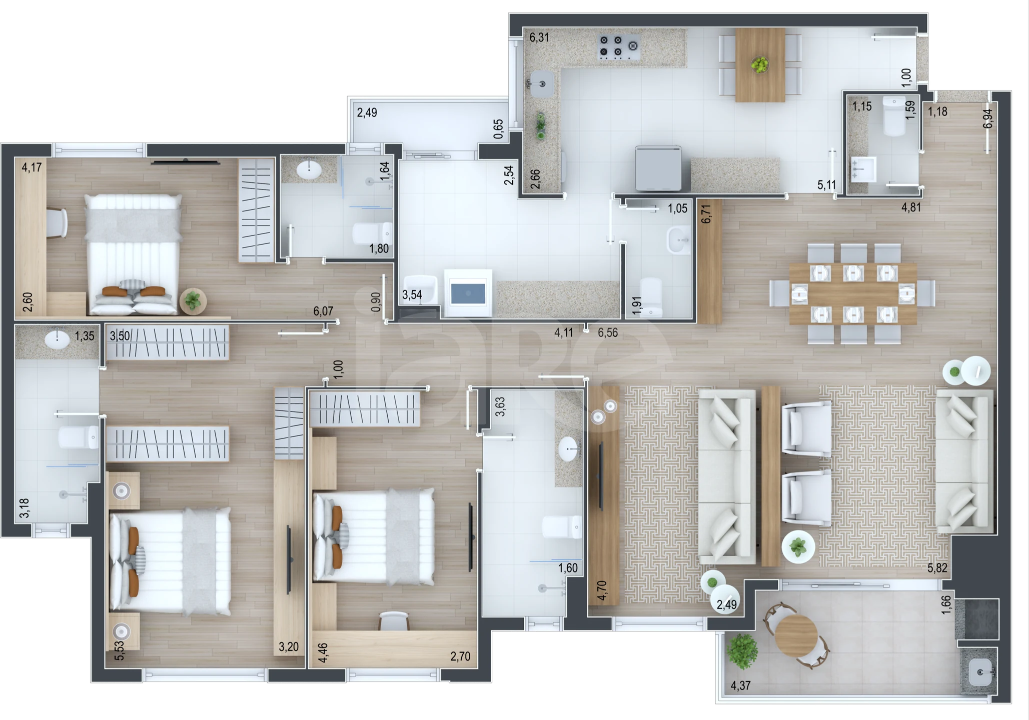 Planta — Garden 127,58 m²