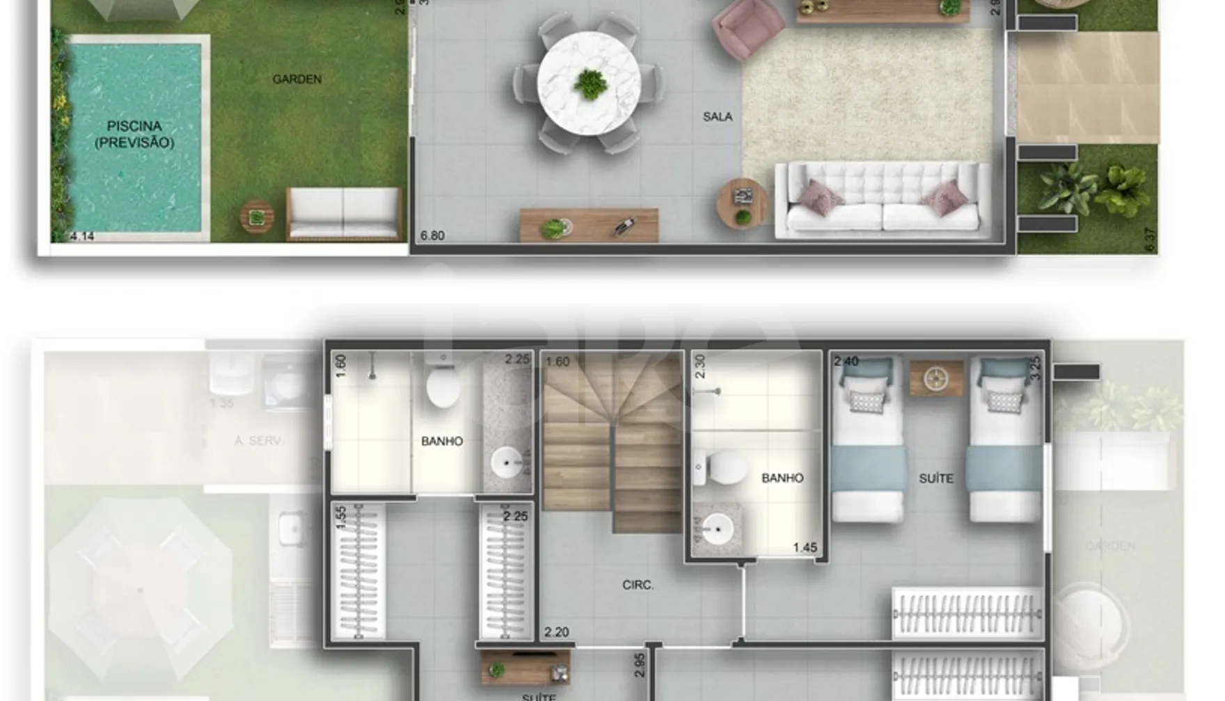 Planta — Casa em Condomínio 137,9 m²