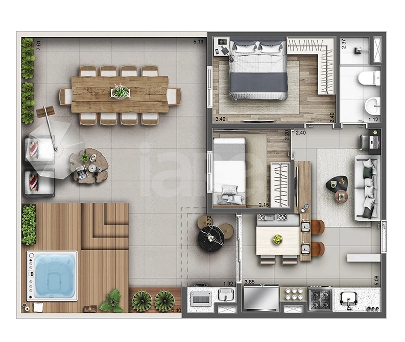 Planta — Cobertura Horizontal 81,03 m²