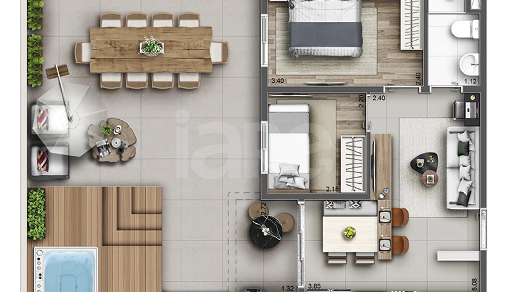 Planta — Cobertura Horizontal 81,03 m²