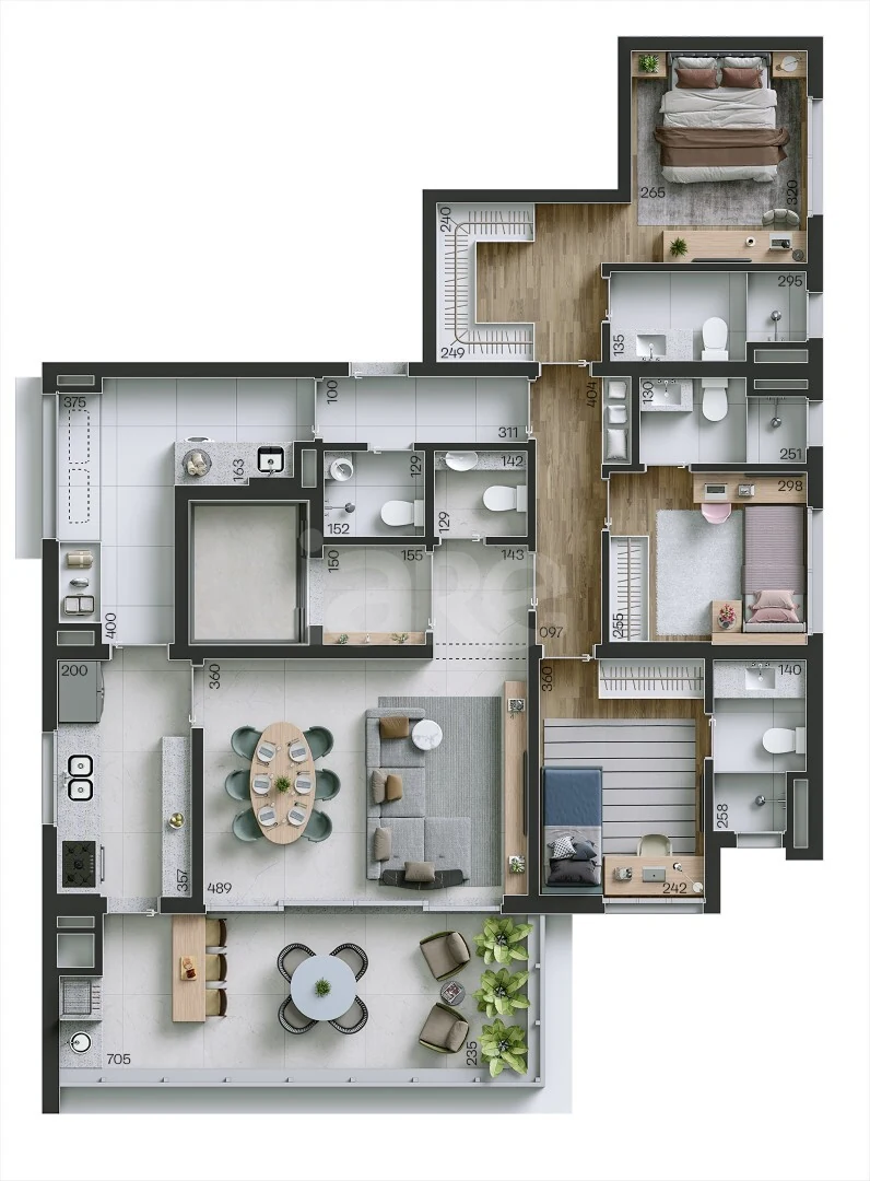 Planta — Apartamento 134,03 m²