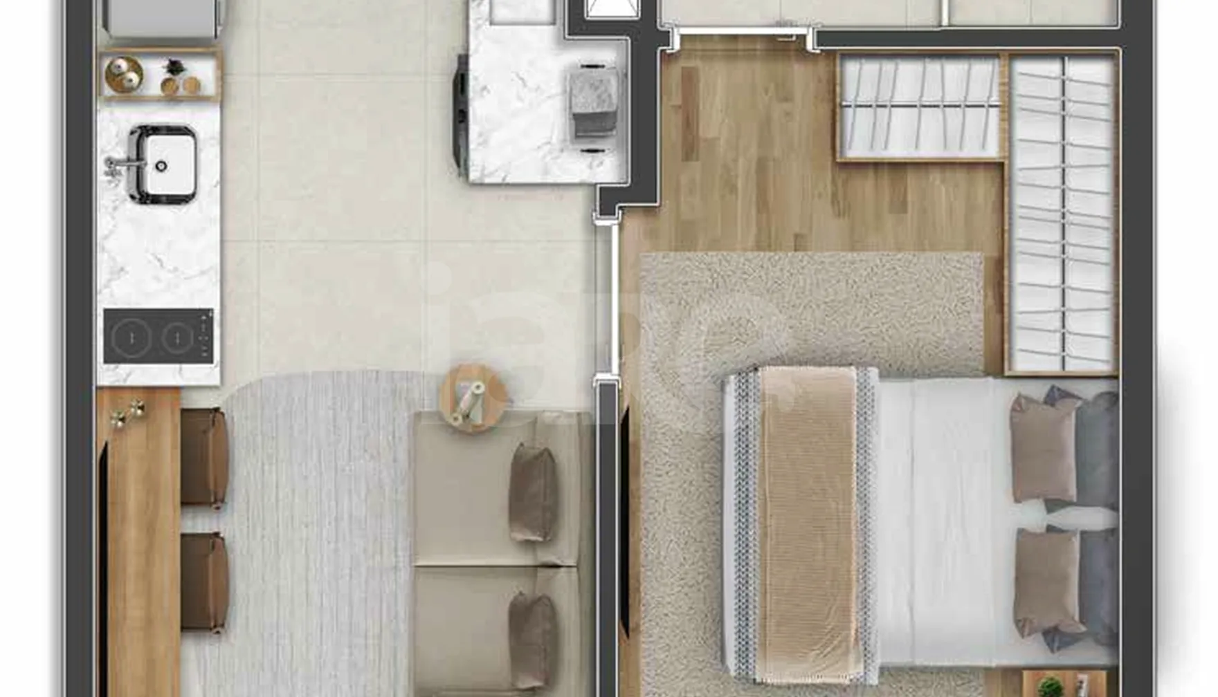 Planta — Apartamento 26,88 m²