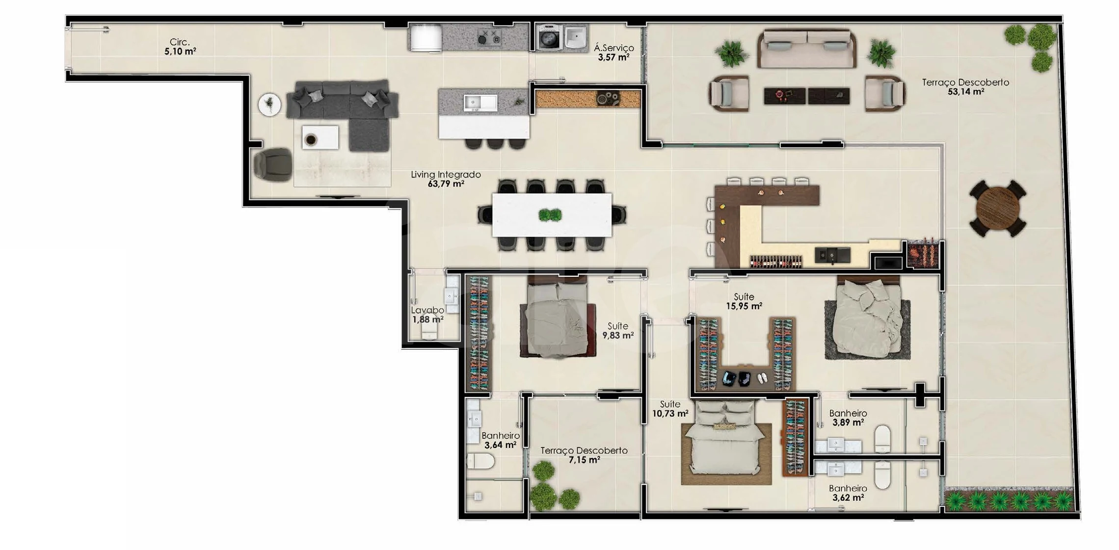 Planta — Garden 208 m²