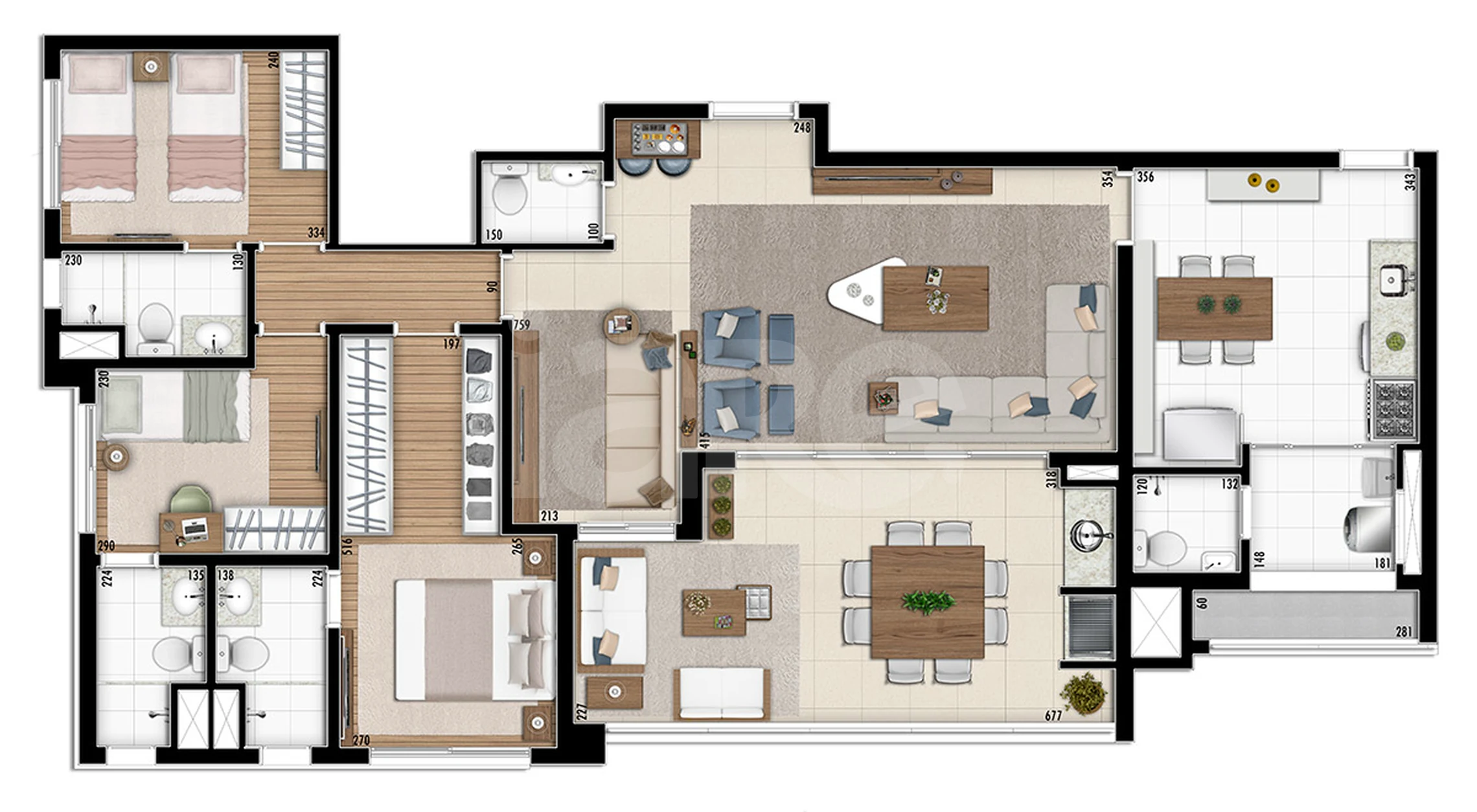 Planta — Apartamento 125 m²
