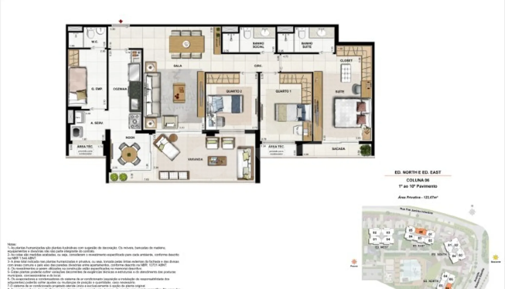 Planta — Apartamento 123,67 m²