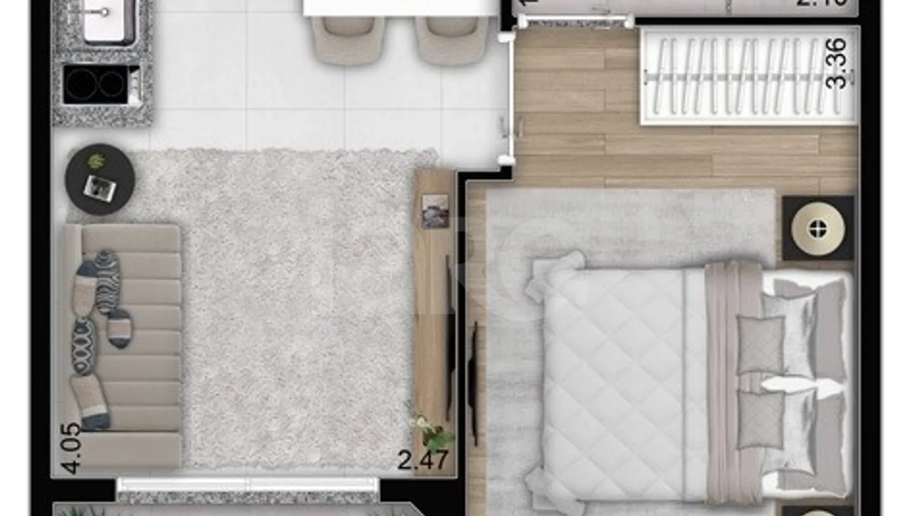 Planta — Apartamento 27,45 m²