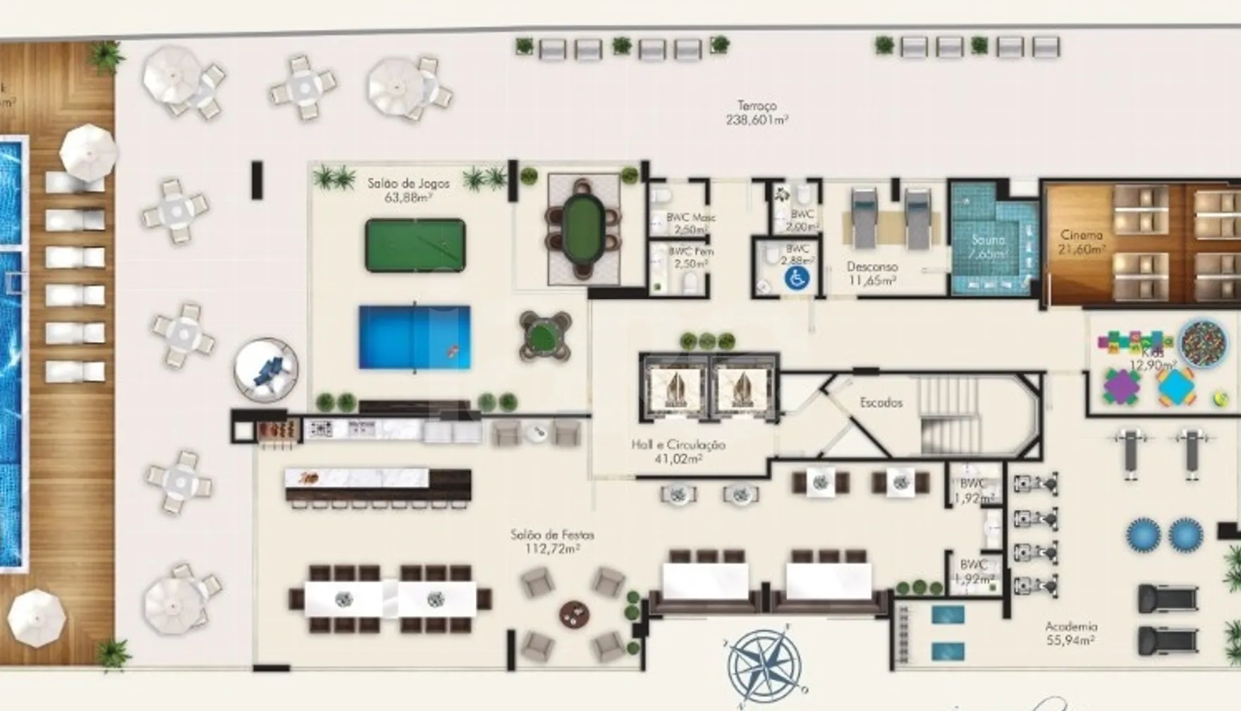 Planta — Pavimento lazer