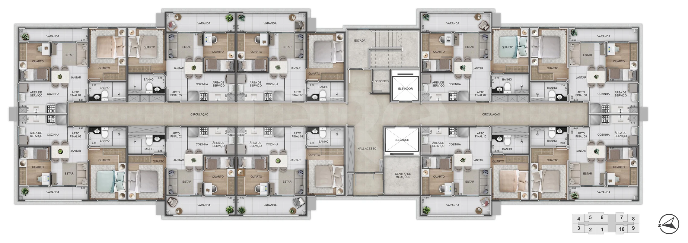 Planta — Pavimento térreo 2 e 3