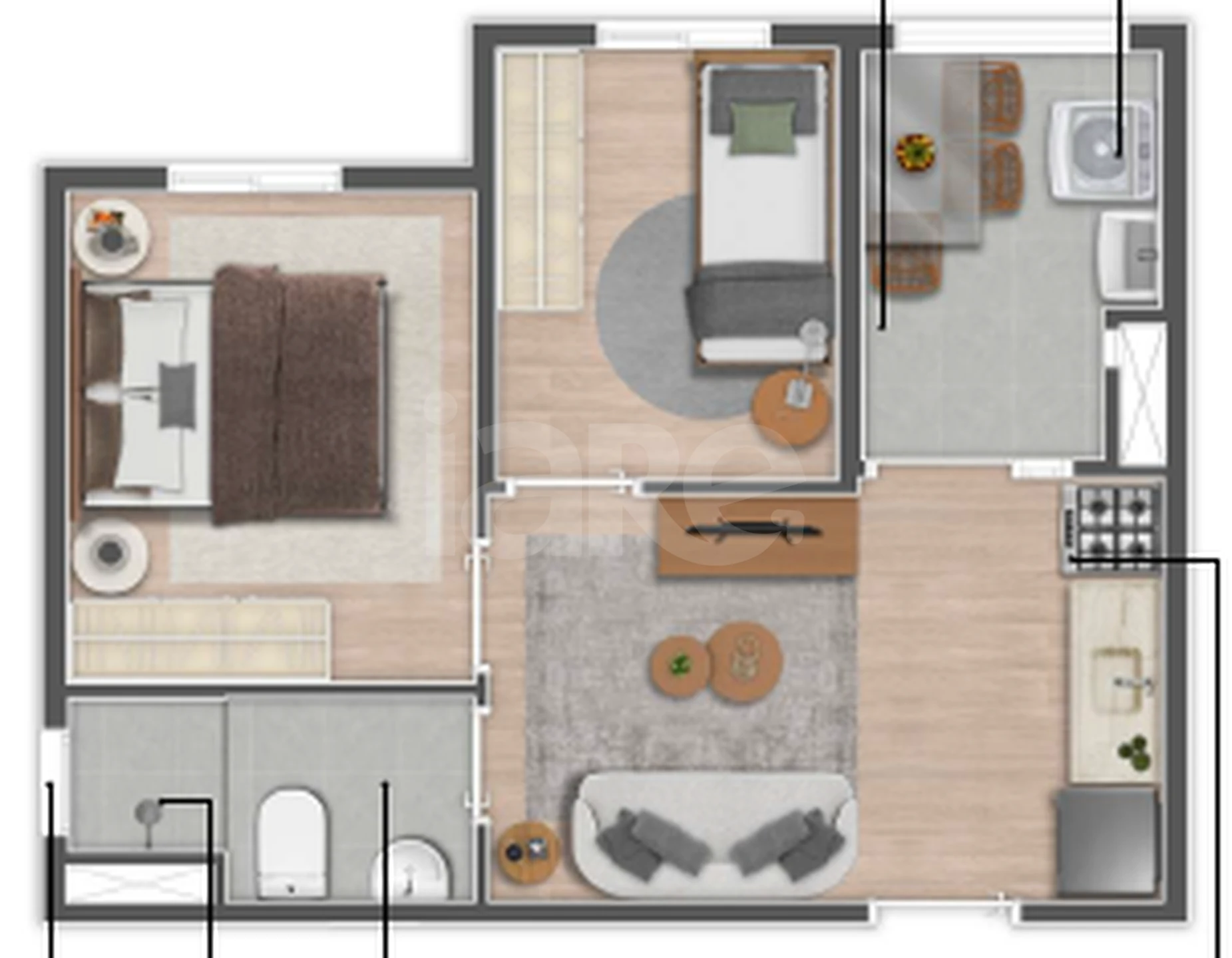 Planta — Apartamento 33 m²