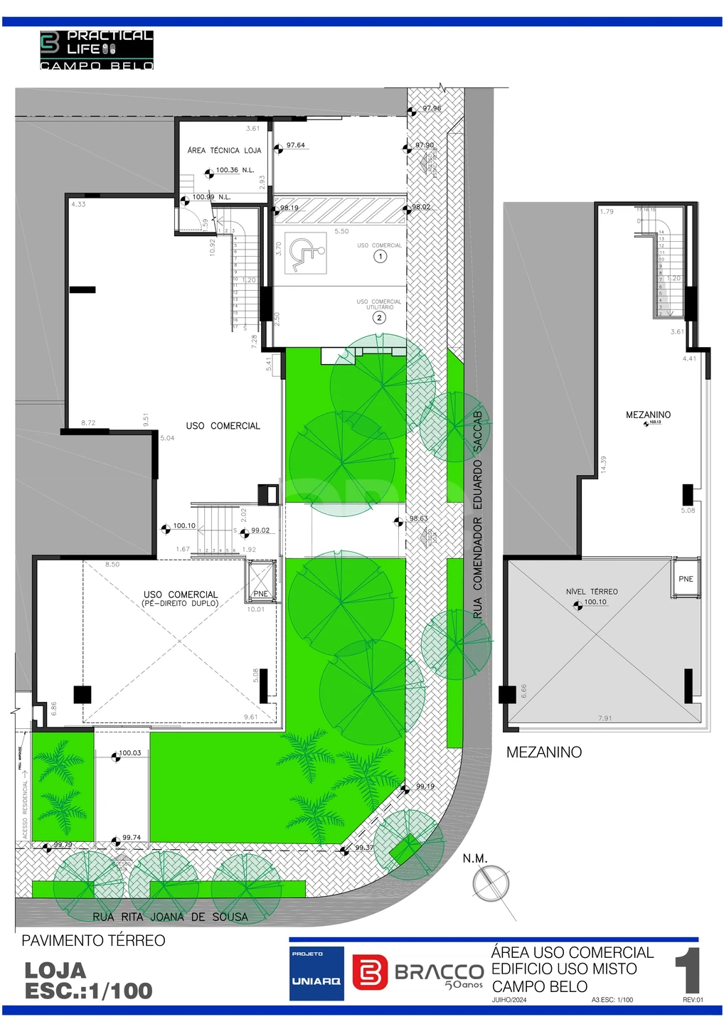 Planta — Loja com mezanino