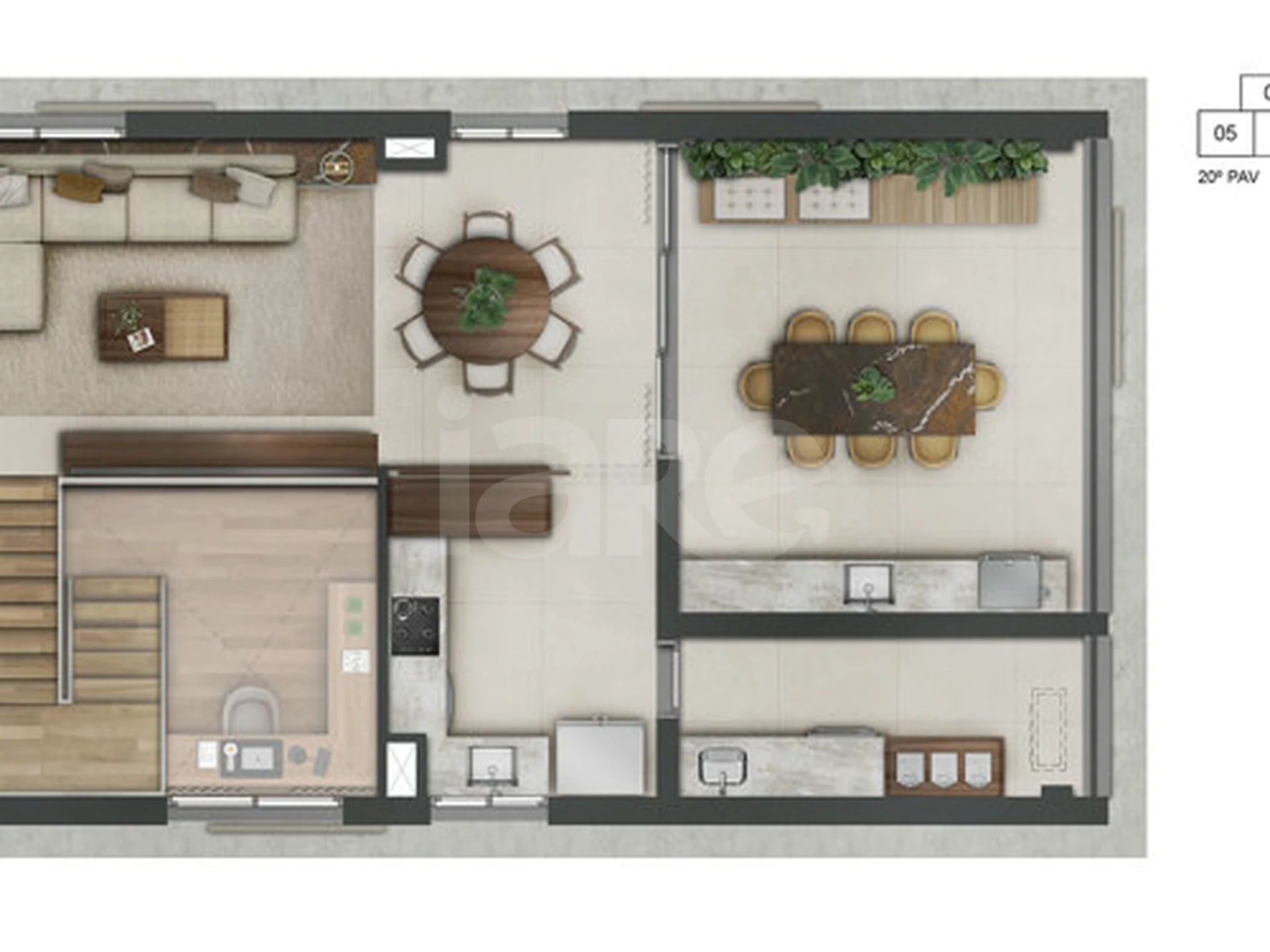 Planta — Cobertura Duplex 167,3 m²