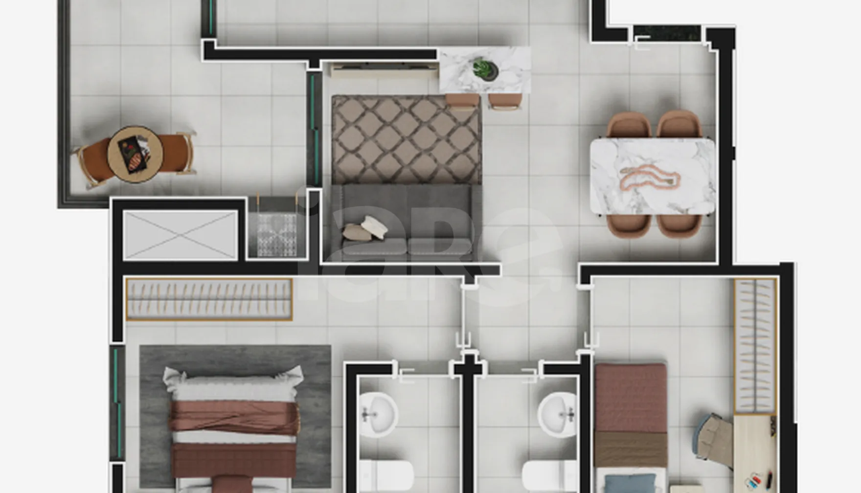 Planta — Apartamento 60 m²