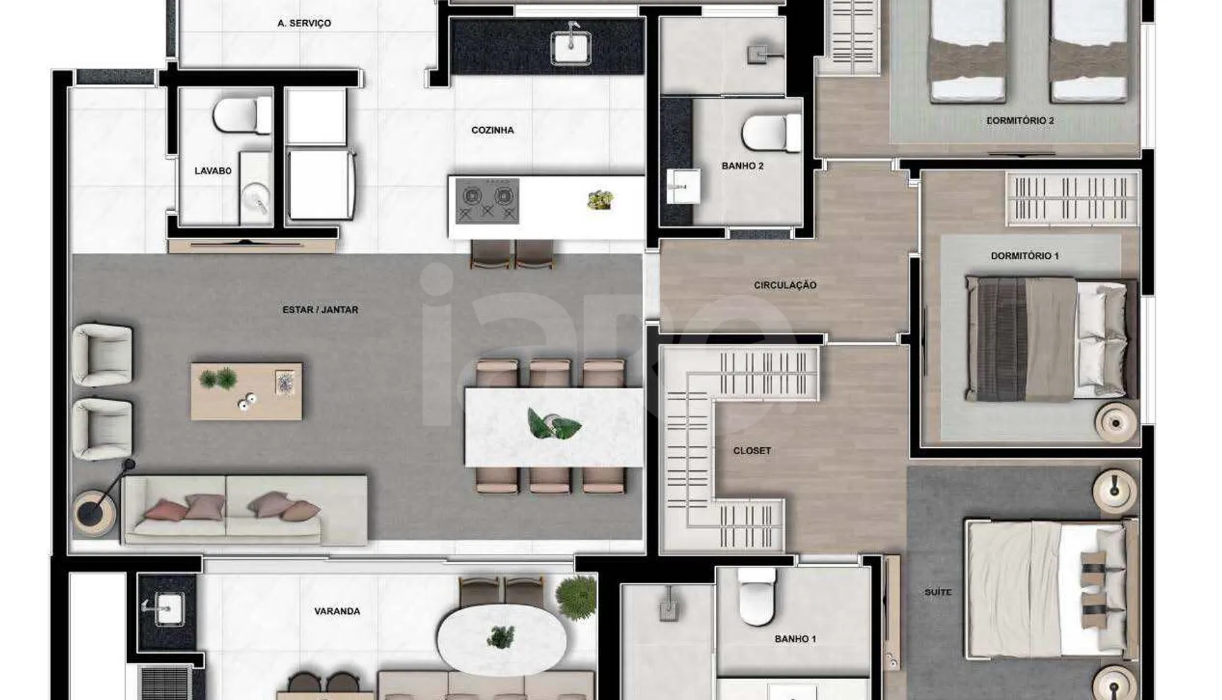 Planta — Apartamento 119,5 m²