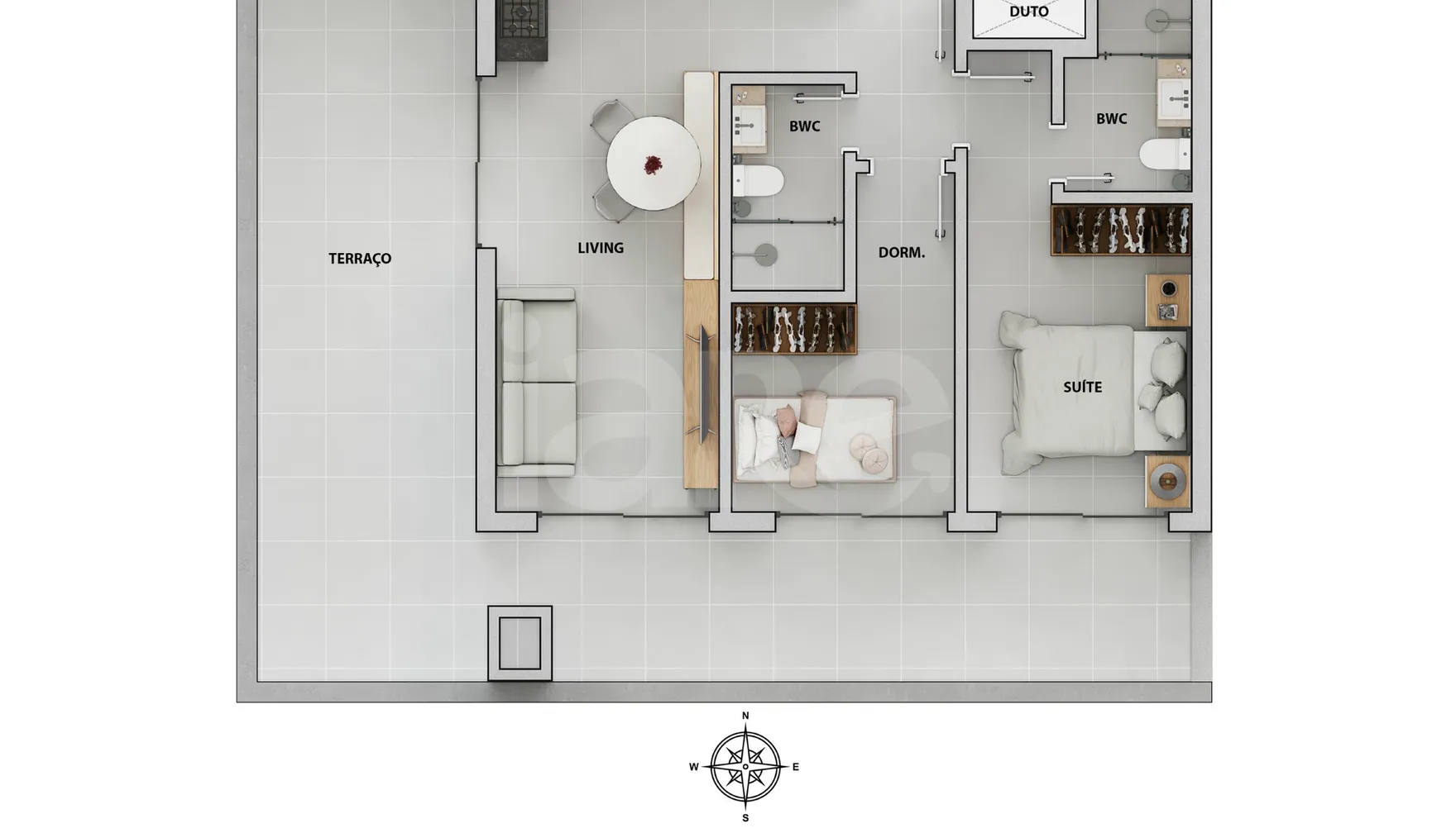 Planta — Cobertura Duplex 107,83 m²