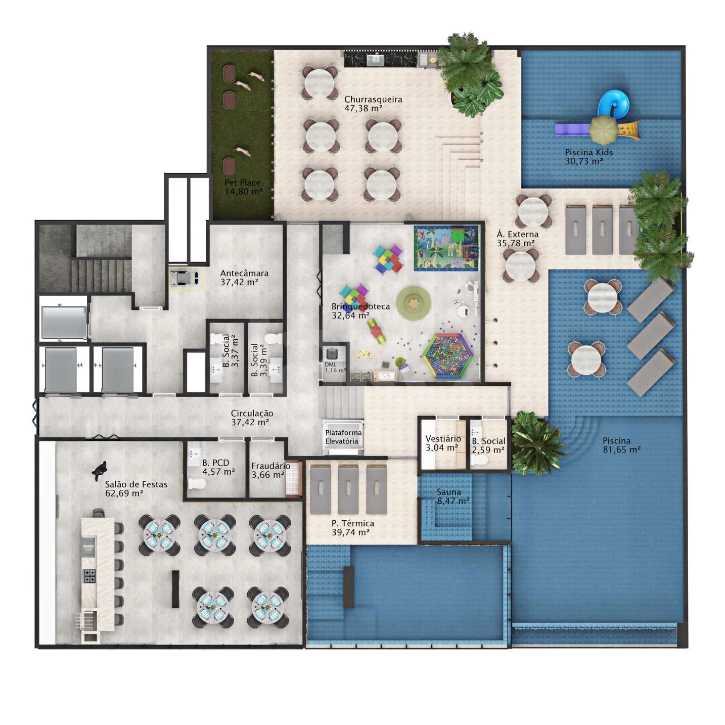 Planta — Pavimento lazer