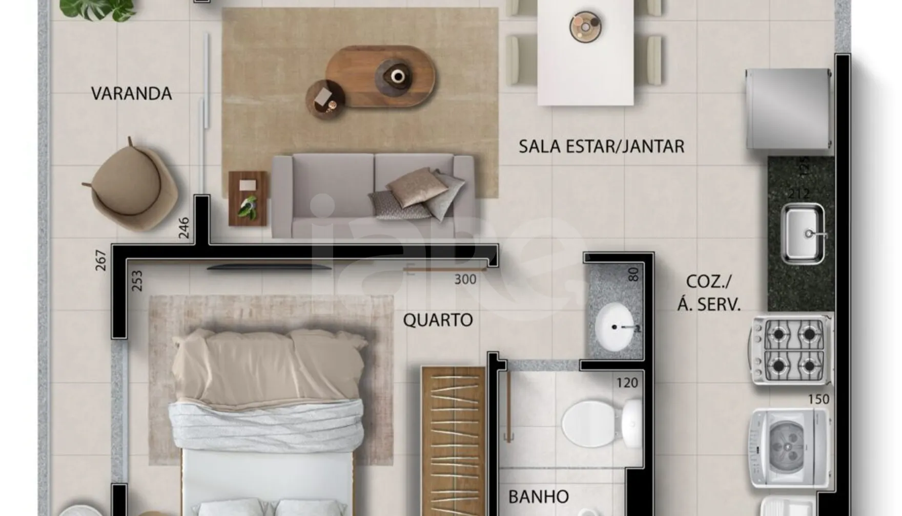 Planta — Apartamento 52,23 m²