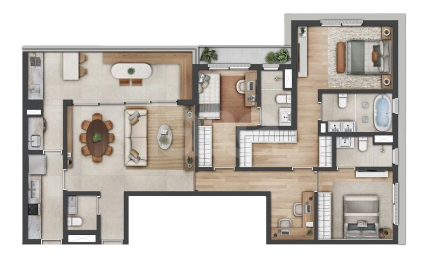 Planta — Apartamento 123,66 m²