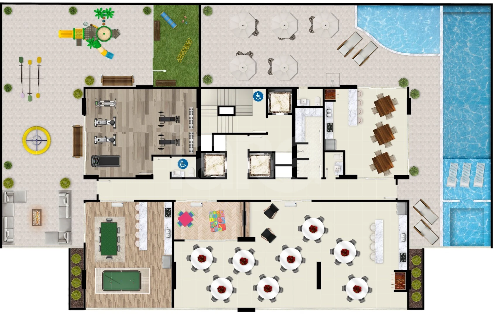 Planta — Pavimento lazer
