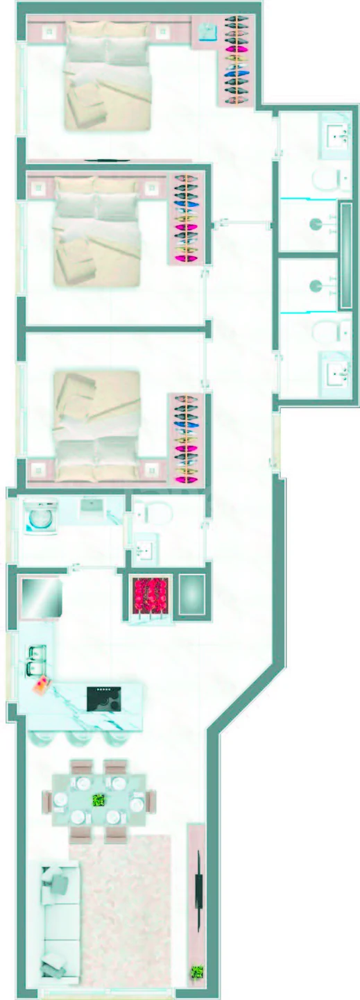 Planta — Apartamento 127,51 m²