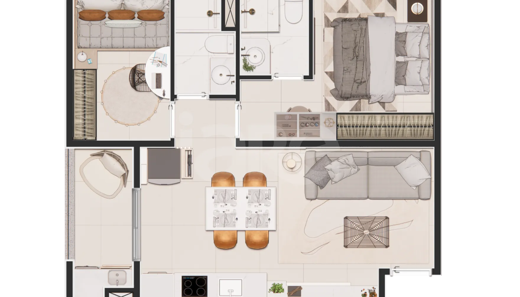 Planta — Apartamento 50,07 m²
