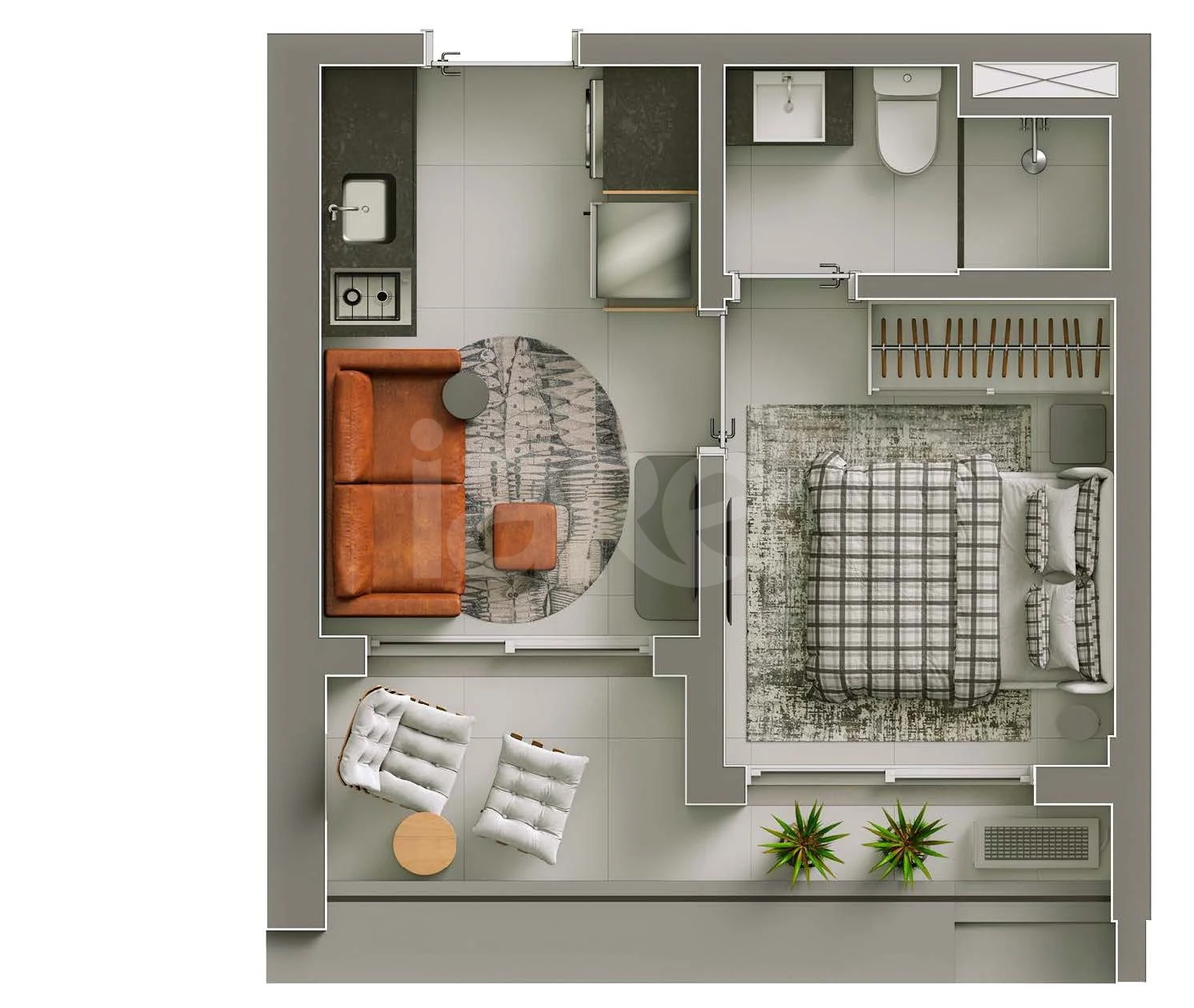 Planta — Apartamento 27,47 m²
