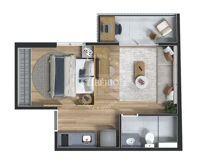 Planta — Studio 32,42 m²