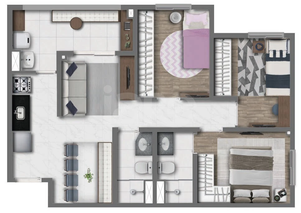 Planta — Apartamento 60,21 m²