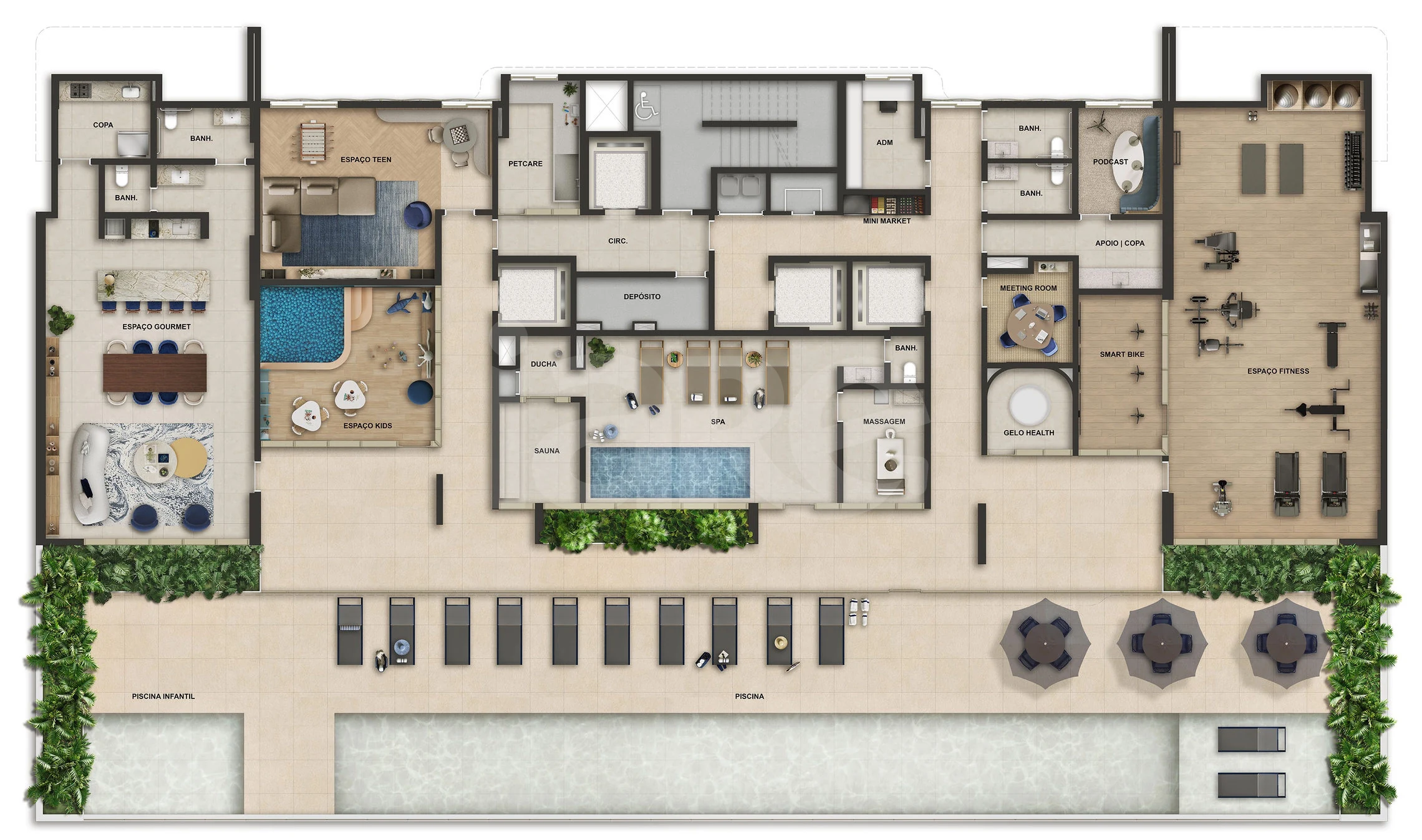 Planta — Pavimento lazer