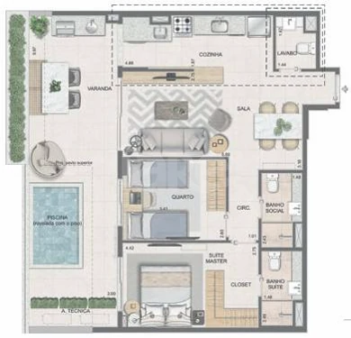 Planta — Garden 91,36 m²