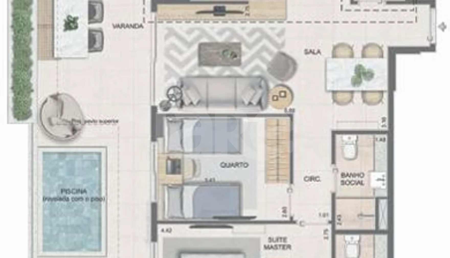 Planta — Garden 91,36 m²