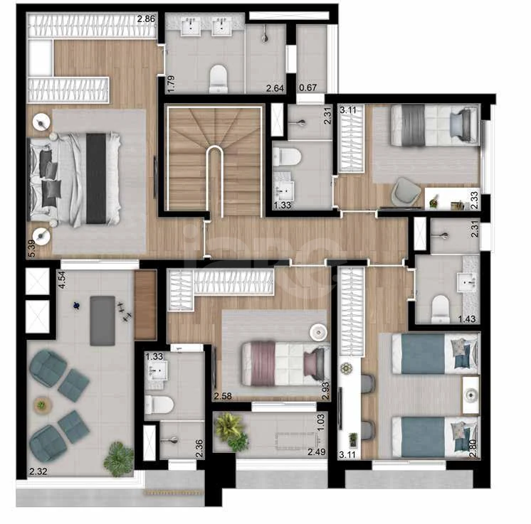 Planta — Cobertura Duplex 191,92 m²
