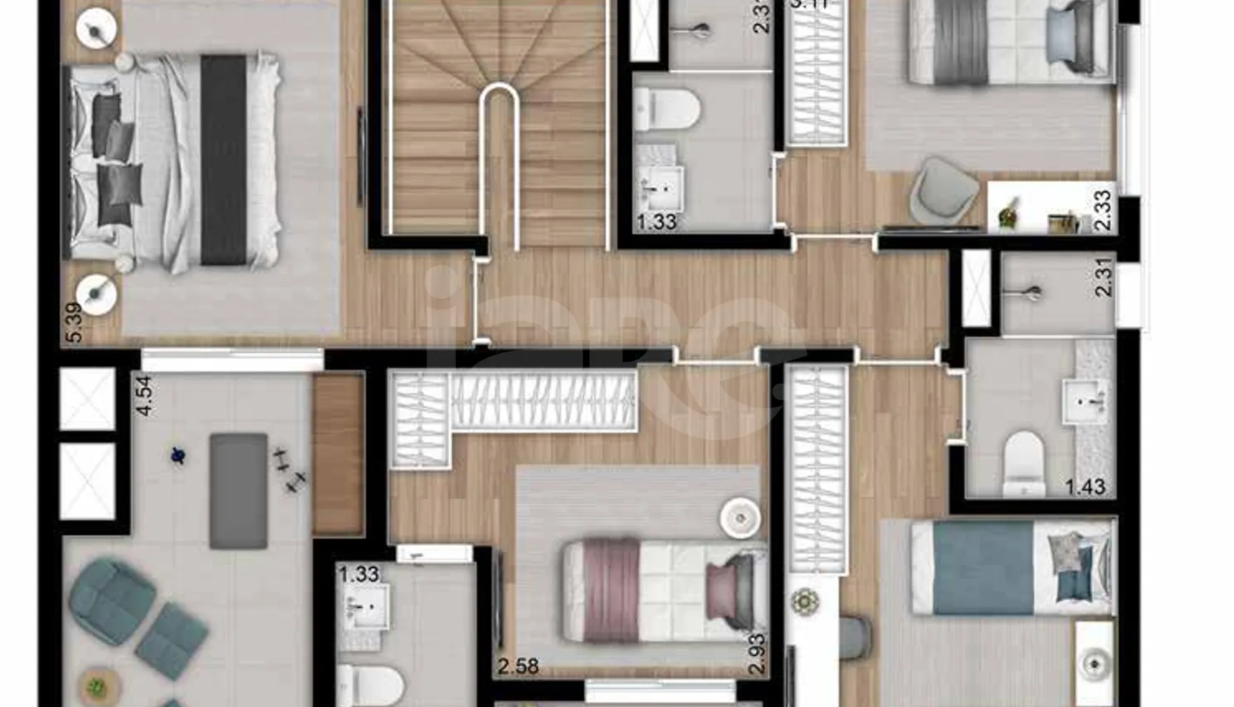 Planta — Cobertura Duplex 191,92 m²