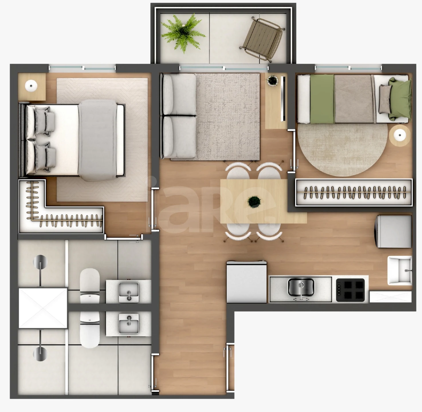 Planta — Apartamento 41,6 m²