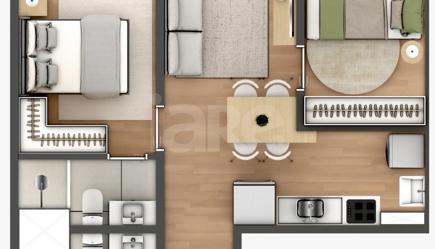 Planta — Apartamento 41,6 m²