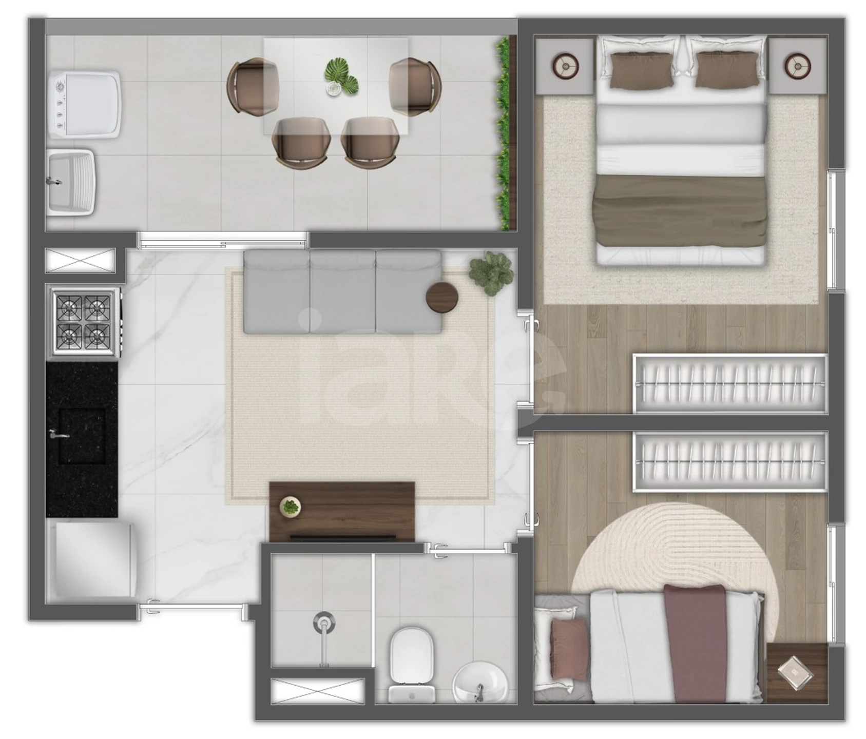 Planta — Apartamento 34 m²